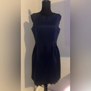 Katherine Barclay Navy Scalloped Mini Dress